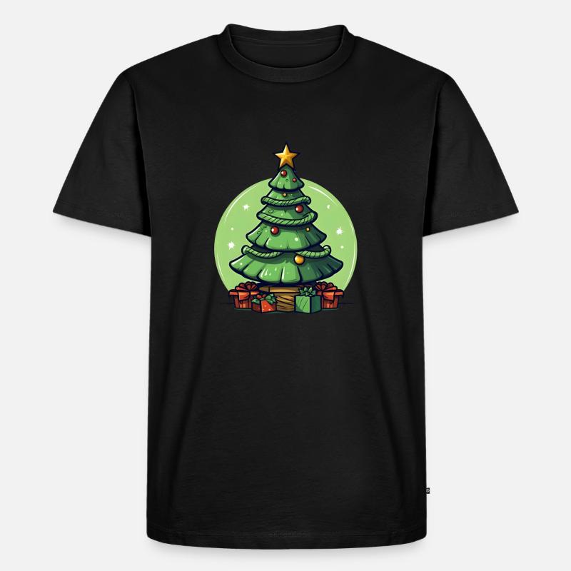Tannenbaum oder Weihnachtsbaum an Weihnachten - Männer Premium Bio T-Shirt - Schwarz