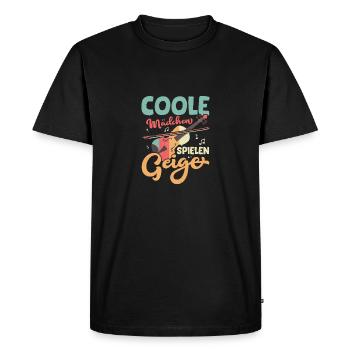 filles cool jouant du violon violon classique - T-shirt Premium bio Homme - noir - Devant - Nico (187cm)