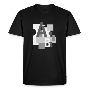 Image abstraite avec les lettres A et B - T-shirt Premium bio Homme - noir - Devant - Nico (187cm)