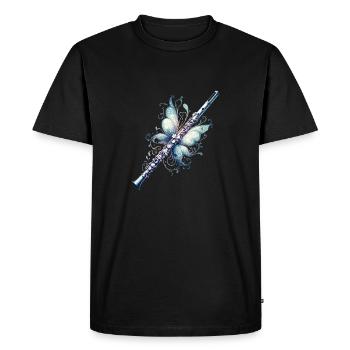 Flute with an elegant, mystical fairy theme - Men's Premium Organic T-Shirt - black - Front - Nico (187cm)