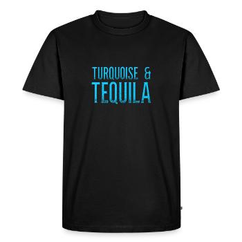 Turquoise Tequila Pun Alcohol Drink Mexican Cool - Men's Premium Organic T-Shirt - black - Front - Nico (187cm)