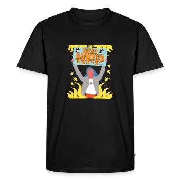 Camping - Nature - Men's Premium Organic T-Shirt - black - Front - Nico (187cm)