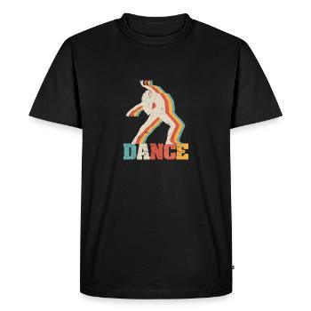 Dance Retro Vintage Dancing Silhouette 70s 80s - Men's Premium Organic T-Shirt - black - Front - Nico (187cm)
