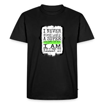 humour golfcoachcadeau happy golf coach de golf - T-shirt Premium bio Homme - noir - Devant - Nico (187cm)