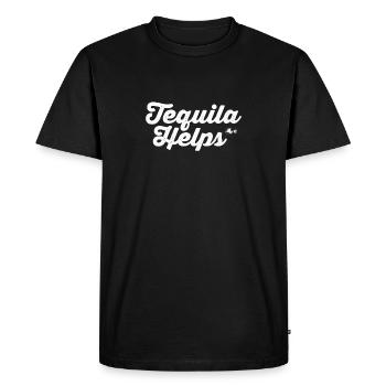 La tequila aide à un jeu de mots drôle sur la boisson alcoolisée mexicaine - T-shirt Premium bio Homme - noir - Devant - Nico (187cm)