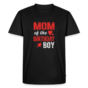 Maman du garçon d’anniversaire Mère du garçon d’anniversaire - T-shirt Premium bio Homme - noir - Devant - Nico (187cm)