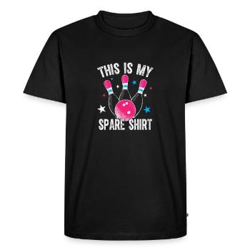 This Is My Spare Shirt Funny Bowling - Men's Premium Organic T-Shirt - black - Front - Nico (187cm)