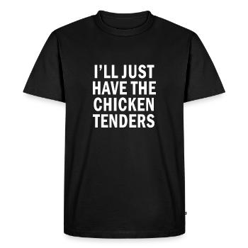 Citation drôle Je n’aurai que les filets de poulet - T-shirt Premium bio Homme - noir - Devant - Nico (187cm)