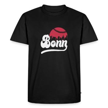 Ligne d’horizon du baseball Bonn - T-shirt Premium bio Homme - noir - Devant - Nico (187cm)