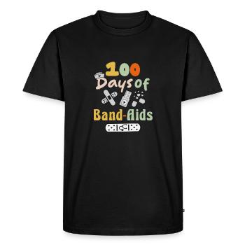 100 jours de soins colorés - T-shirt Premium bio Homme - noir - Devant - Nico (187cm)