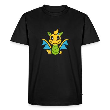 Bébé dragon - T-shirt Premium bio Homme - noir - Devant - Nico (187cm)