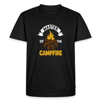 Maître du feu de camp - T-shirt Premium bio Homme - noir - Devant - Nico (187cm)