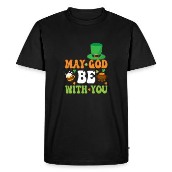 May God Be With You St. Patrick's Day - Men's Premium Organic T-Shirt - black - Front - Nico (187cm)