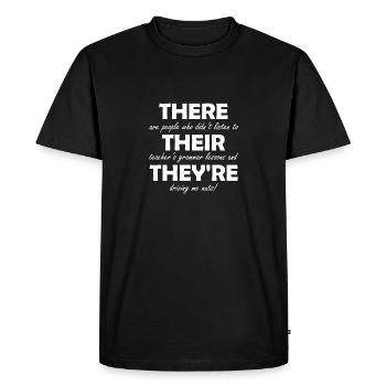 Leur professeur de grammaire anglaise citations amusantes - T-shirt Premium bio Homme - noir - Devant - Nico (187cm)