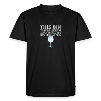 This Gin Tastes Cool Drinking Alcohol Pun Beer - Men's Premium Organic T-Shirt - black - Front - Nico (187cm)