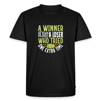 A Winner Is Just A Loser Who Tried One Extra Time - Men's Premium Organic T-Shirt - black - Front - Nico (187cm)
