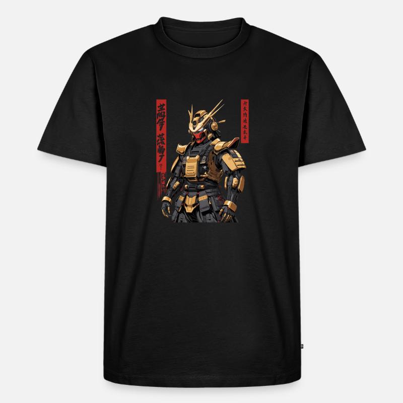 Samurai-Roboter - Männer Premium Bio T-Shirt - Schwarz