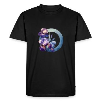 Iris dessinés - T-shirt Premium bio Homme - noir - Devant - Nico (187cm)