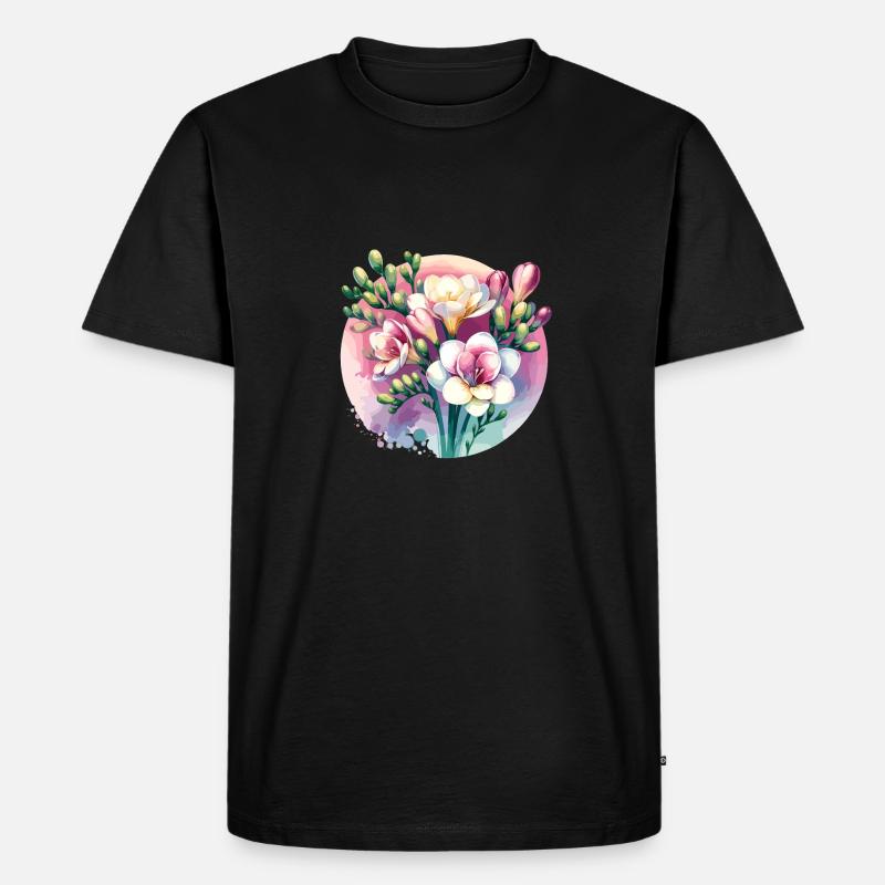Freesien gezeichnet - Männer Premium Bio T-Shirt - Schwarz