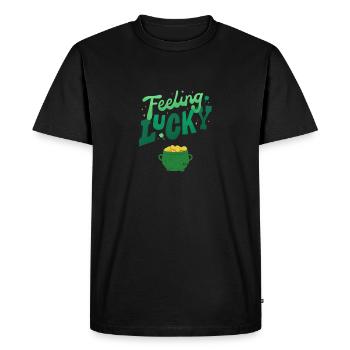 Lucky - Men's Premium Organic T-Shirt - black - Front - Nico (187cm)