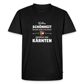Beauté Carinthie Autriche Drapeau Armoiries Lion - T-shirt Premium bio Homme - noir - Devant - Nico (187cm)