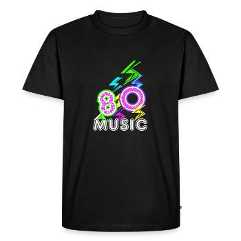 années 80 - T-shirt Premium bio Homme - noir - Devant - Nico (187cm)