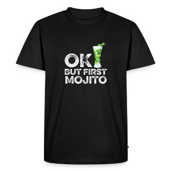 OK But First Mojito Lover T-Shirt Funny Alcohol - Men's Premium Organic T-Shirt - black - Front - Nico (187cm)
