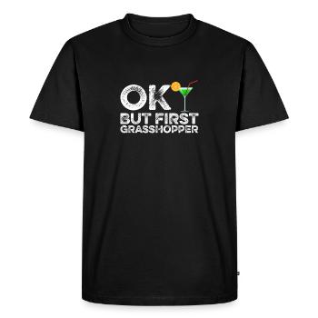 OK Mais First Grasshopper Funny Mint Cocktail Wine - T-shirt Premium bio Homme - noir - Devant - Nico (187cm)