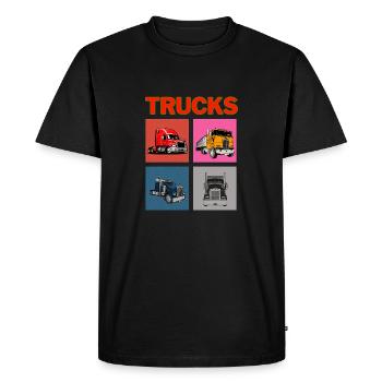 Camions - T-shirt Premium bio Homme - noir - Devant - Nico (187cm)