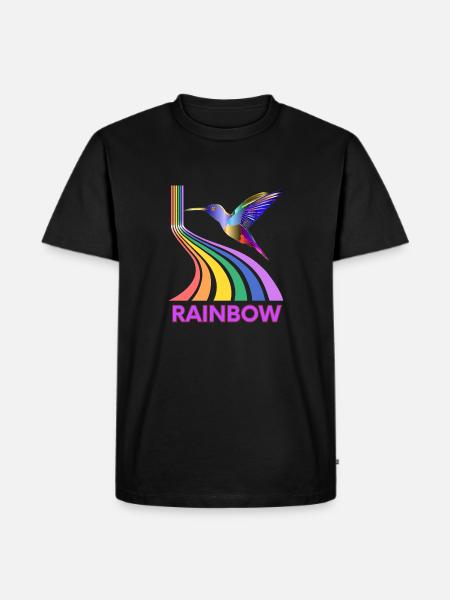 Regenbogen - Männer Premium Bio T-Shirt - Schwarz