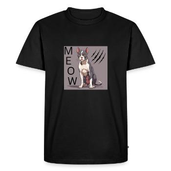 Chat en colère - T-shirt Premium bio Homme - noir - Devant - Nico (187cm)