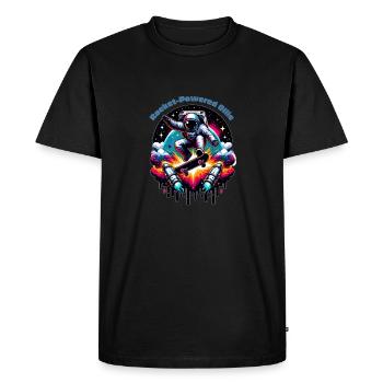 Ollie propulsé par fusée - T-shirt Premium bio Homme - noir - Devant - Nico (187cm)