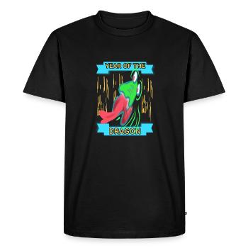 Jahr des Drachens 2024 - Männer Premium Bio T-Shirt - Schwarz - Vorne - Nico (187cm)