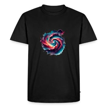 Nébuleuses colorées dans l’espace - T-shirt Premium bio Homme - noir - Devant - Nico (187cm)