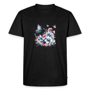 Jardin des papillons - T-shirt Premium bio Homme - noir - Devant - Nico (187cm)