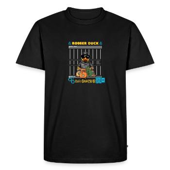 ROBBER DUCK - Men's Premium Organic T-Shirt - black - Front - Nico (187cm)