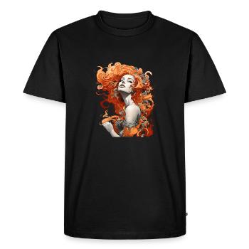 Beautiful female paint art Face colorful woman - Men's Premium Organic T-Shirt - black - Front - Nico (187cm)