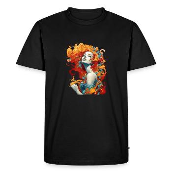 Beautiful female paint art Face colorful woman - Men's Premium Organic T-Shirt - black - Front - Nico (187cm)