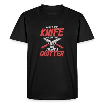 Je pourrais arrêter de collectionner les couteaux Hobb Collector - T-shirt Premium bio Homme - noir - Devant - Nico (187cm)