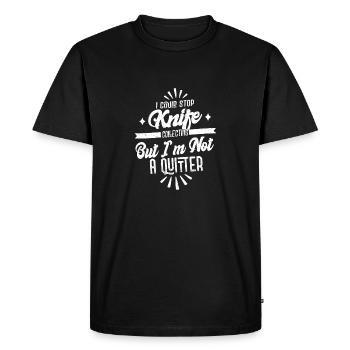 Je pourrais arrêter de collectionner les couteaux Hobby Knife Collecto - T-shirt Premium bio Homme - noir - Devant - Nico (187cm)