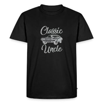 Funny Uncle Saying Classic Car Graphic - Men's Premium Organic T-Shirt - black - Front - Nico (187cm)