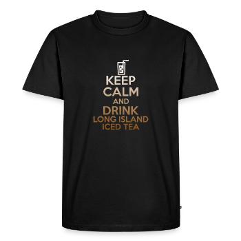 Keep Calm And Drink Long Island Iced Tea Funny - Men's Premium Organic T-Shirt - black - Front - Nico (187cm)