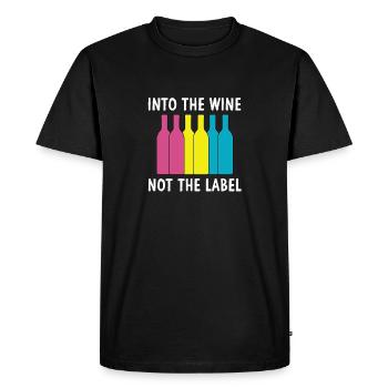 Dans le vin, pas dans l’étiquette, la fierté, la consommation d’alcool LGBTQ - T-shirt Premium bio Homme - noir - Devant - Nico (187cm)