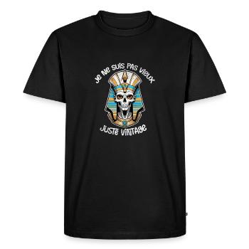 je ne suis pas vieux juste vintage - momie - T-shirt Premium bio Homme - noir - Devant - Nico (187cm)