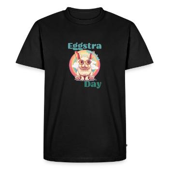 Lapin de Pâques arc en ciel cadeau drôle - T-shirt Premium bio Homme - noir - Devant - Nico (187cm)