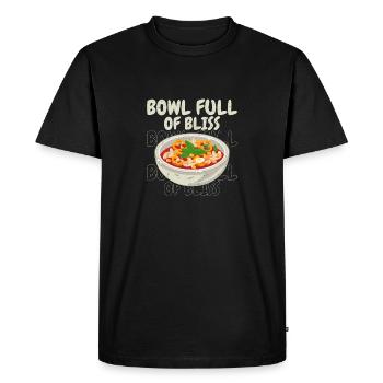 Bol plein de bonheur repas nourriture bol de soupe - T-shirt Premium bio Homme - noir - Devant - Nico (187cm)