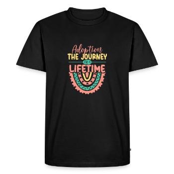 Adoption : le parcours d’une vie Famille adoptée - T-shirt Premium bio Homme - noir - Devant - Nico (187cm)