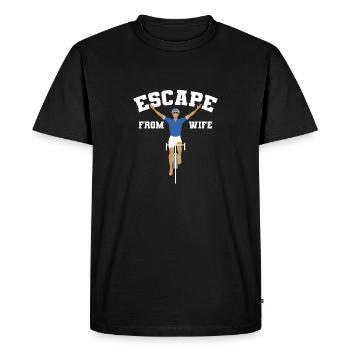 Échappe à ta femme - T-shirt Premium bio Homme - noir - Devant - Nico (187cm)