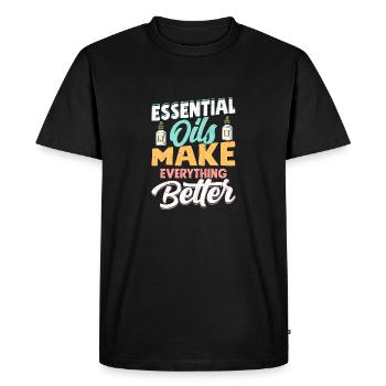 Essential Oils Make Everything Better Healing Natu - Men's Premium Organic T-Shirt - black - Front - Nico (187cm)