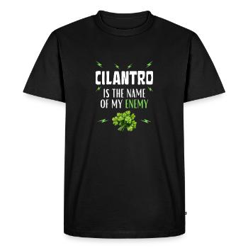 CILANTRO is the name of my Enemy - Men's Premium Organic T-Shirt - black - Front - Nico (187cm)